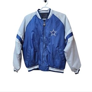 🏈 Vintage 90s Dallas Cowboys Reversible Bomber Jacket by Jerzees Activewear 2XL